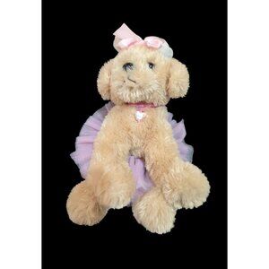 The Bearington Collection Ballerina‎ Dog Plush W/ Bunny Ears Pink Tutu & Bow 12"